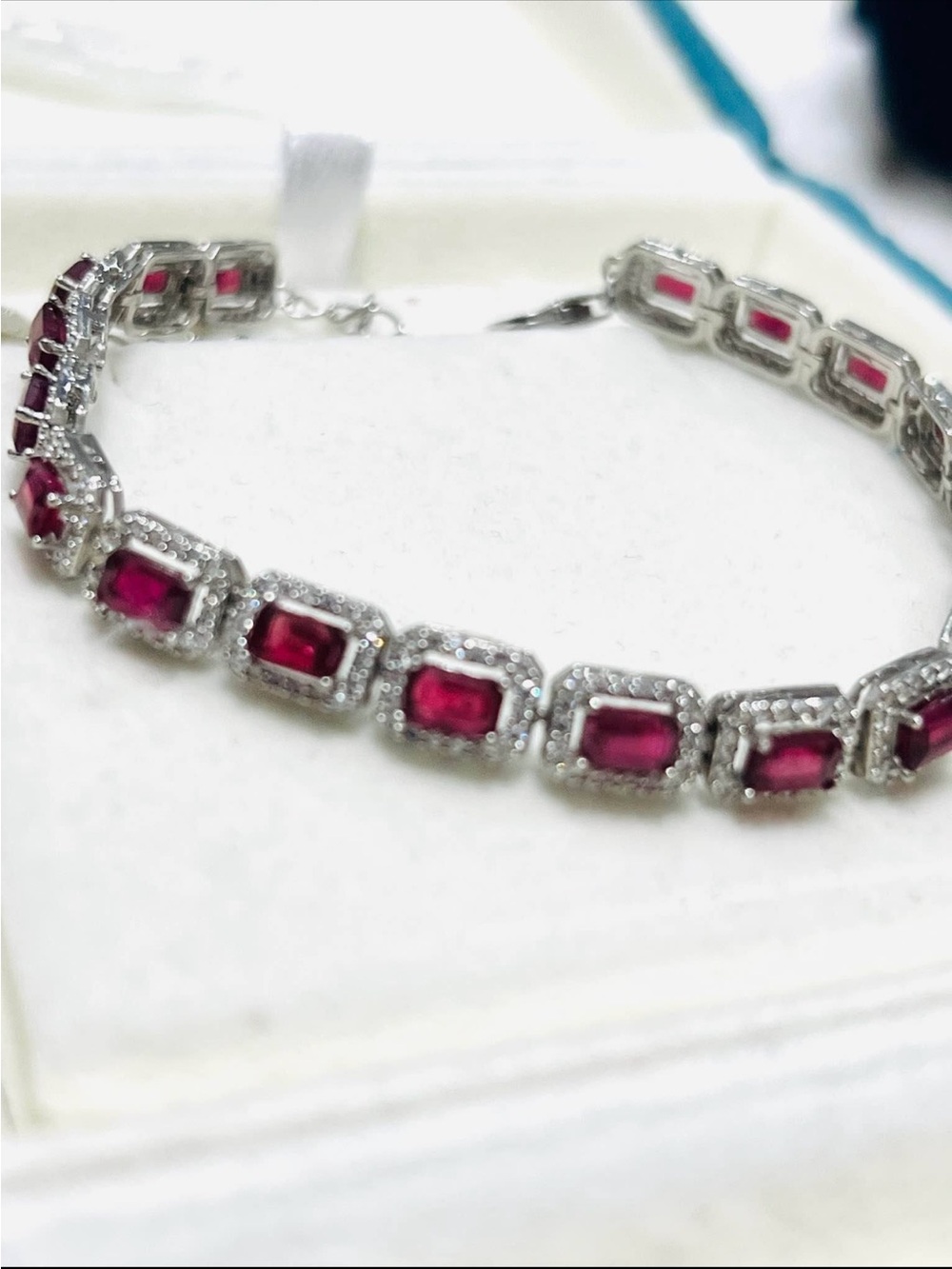 Elegant Natural Rubies  Halo Bracelet - Women's Jewelry- appraised